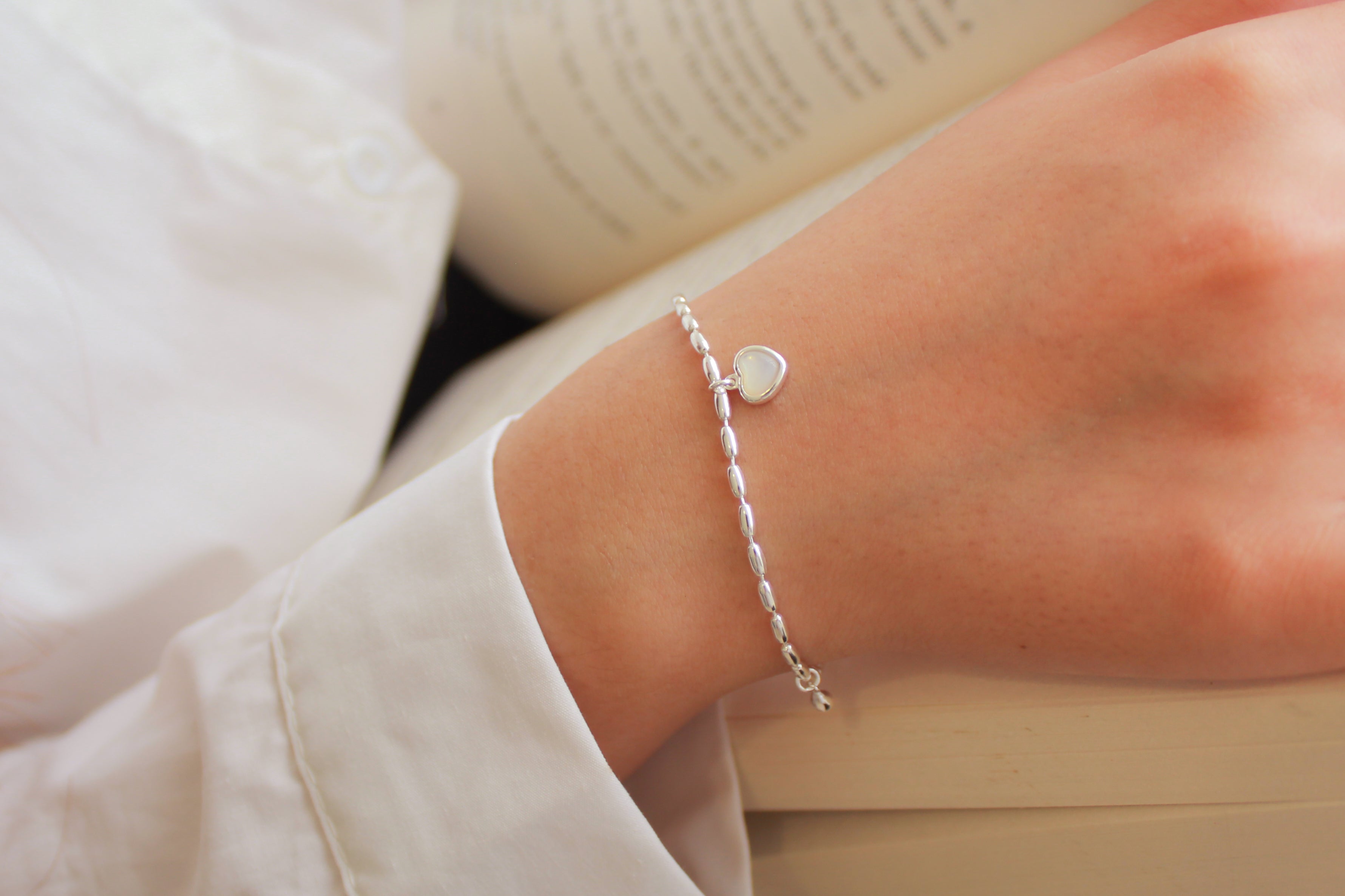 White Heart Frittillaria Bracelet