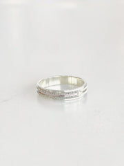 Aurelie Lined Band Ring - front view