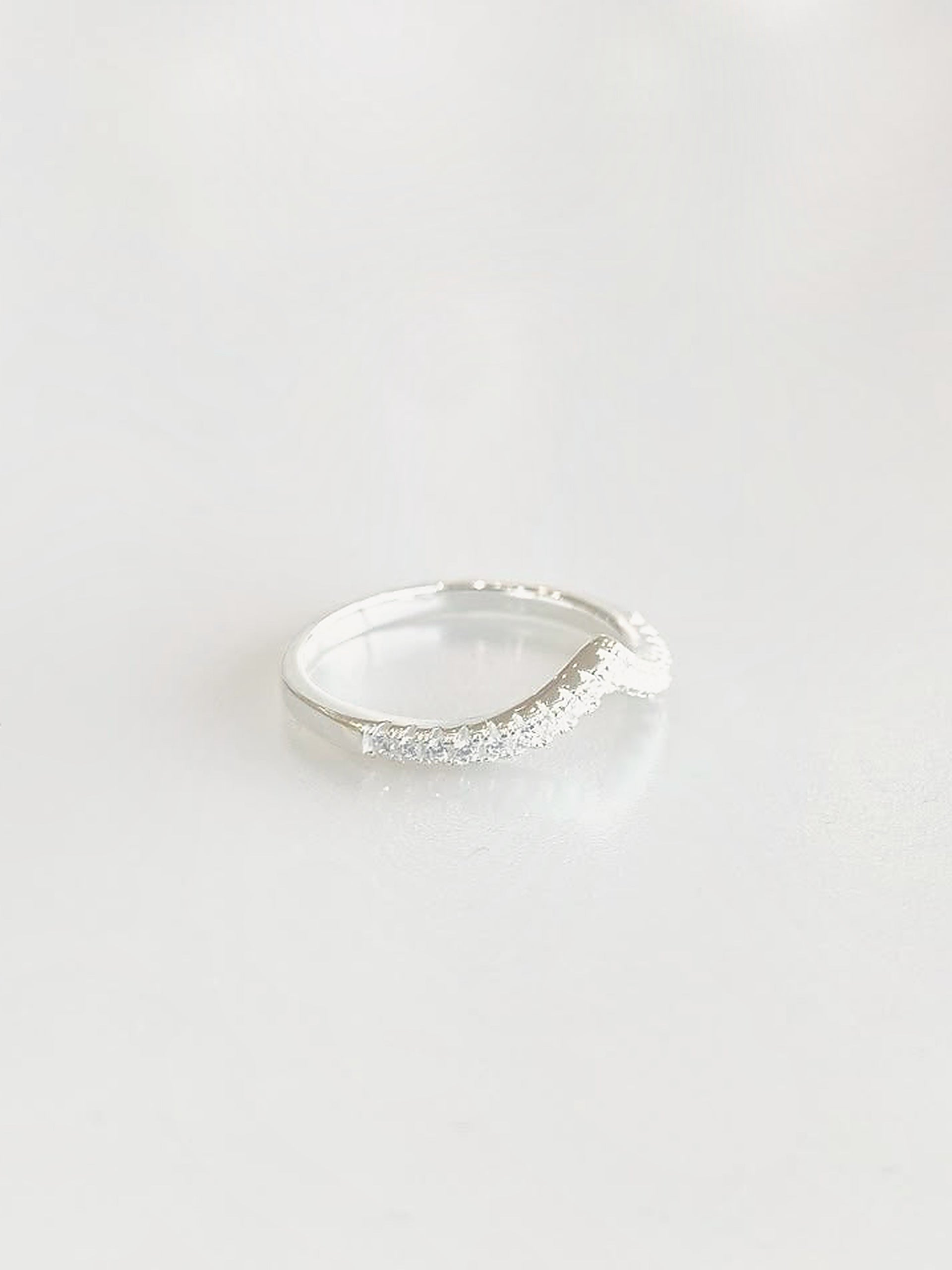 Celestine Wishbone Pavé Ring - angled view