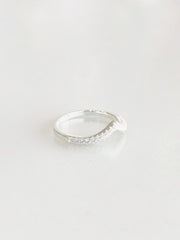 Celestine Wishbone Pavé Ring - angled view