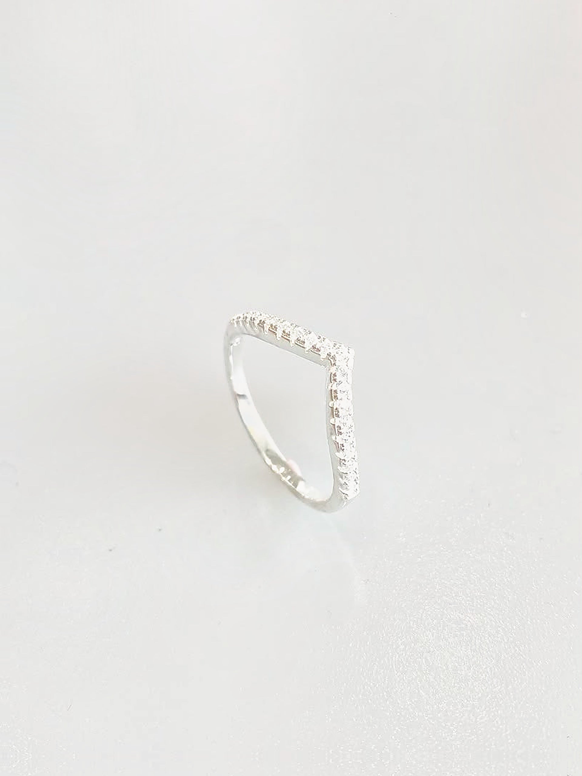 Celestine Wishbone Pavé Ring - side view