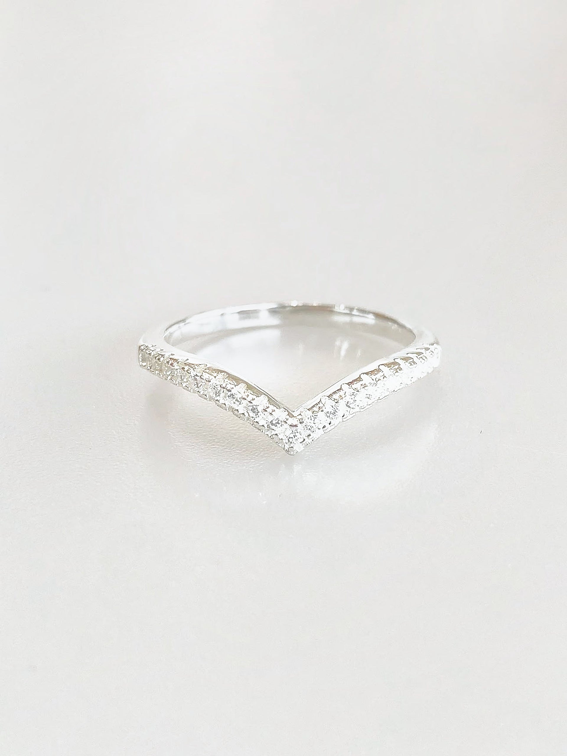 Celestine Wishbone Pavé Ring - front close-up