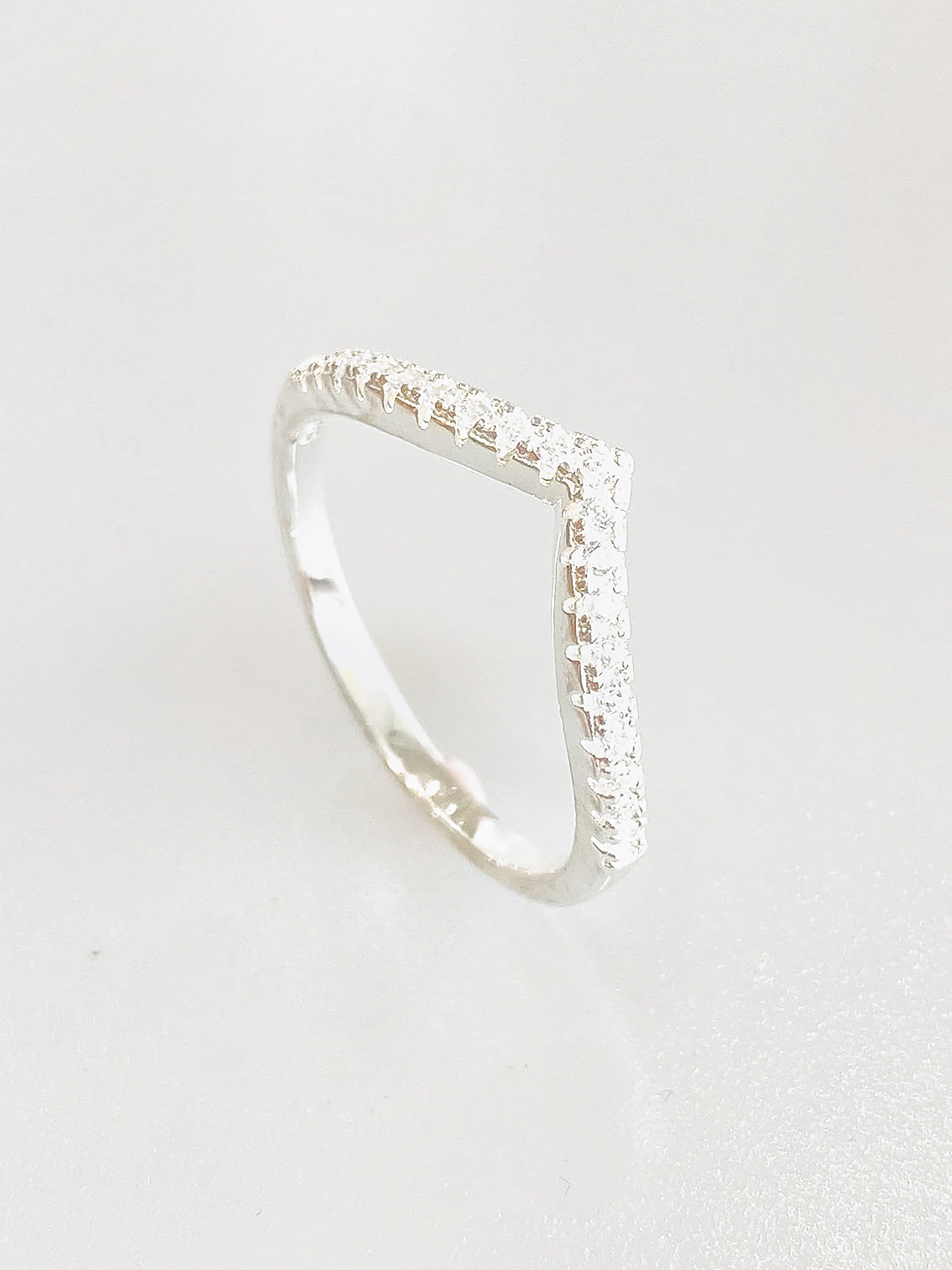 Celestine Wishbone Pavé Ring - side close-up