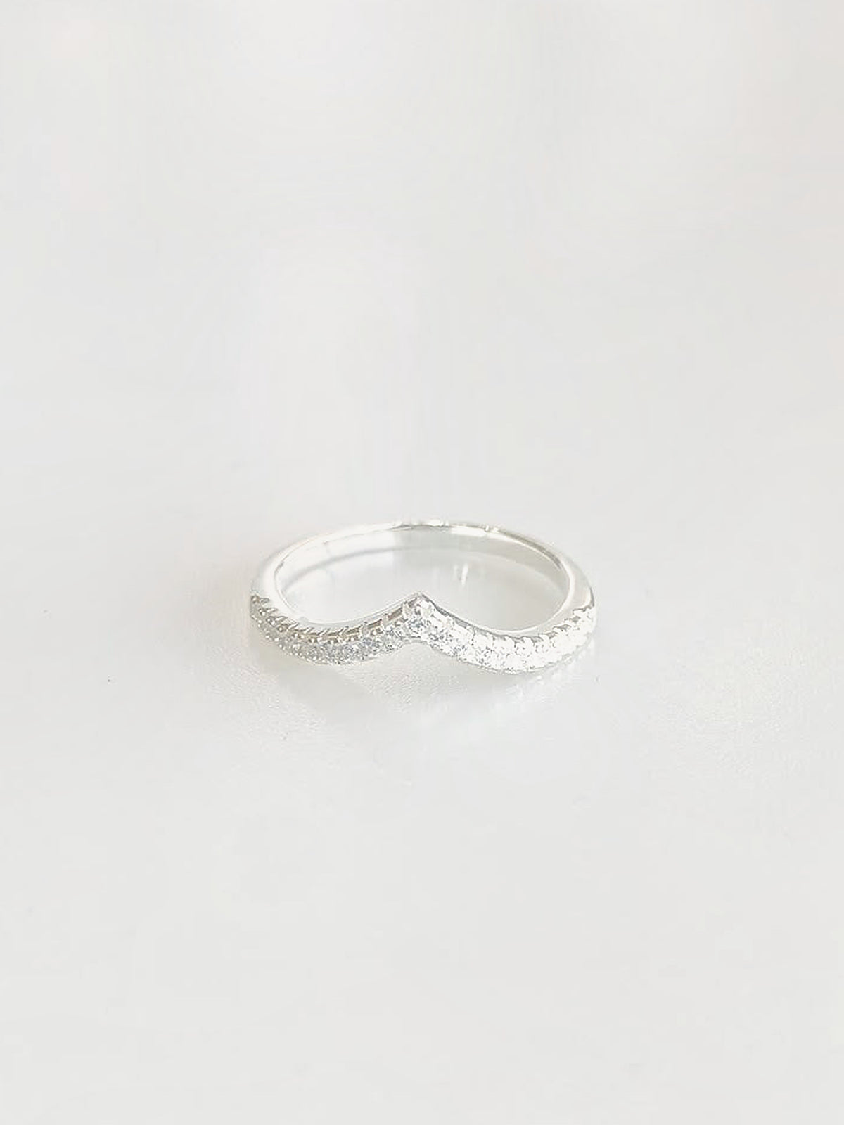 Celestine Wishbone Pavé Ring - front view