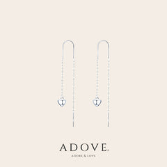Grachelle Heart Threader Earrings - front view