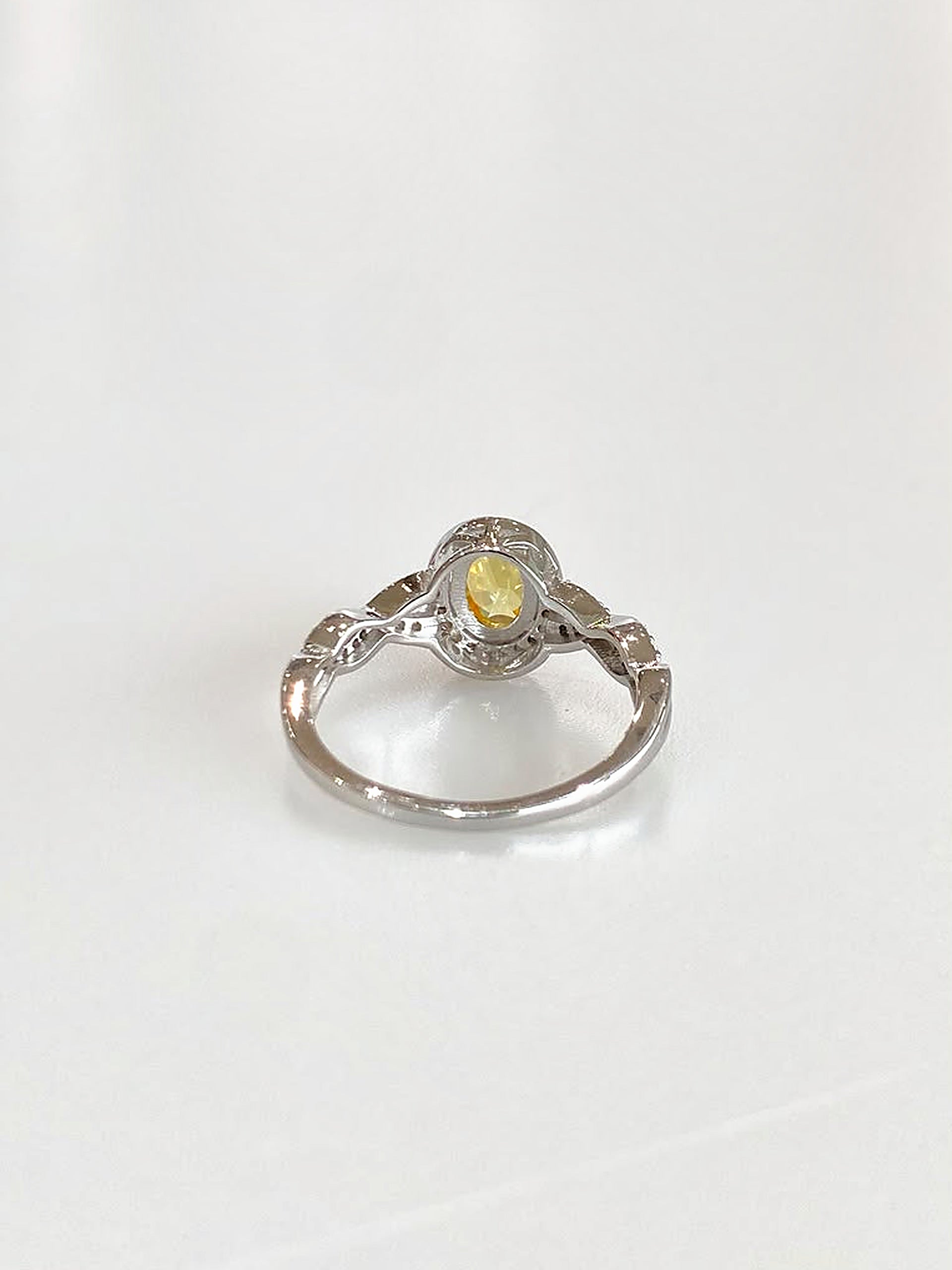 Josephine Oval Halo Ring (Yellow) - back view