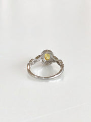 Josephine Oval Halo Ring (Yellow) - back view