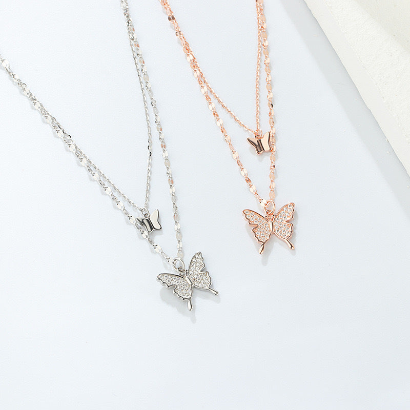 Dual Dainty Mariposa Necklace