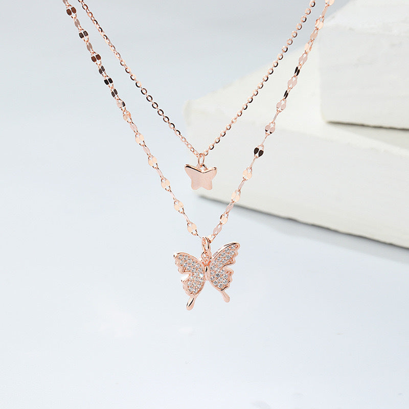 Dual Dainty Mariposa Necklace