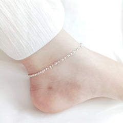 Diamond Cut Ovals and Disco Beads Anklet