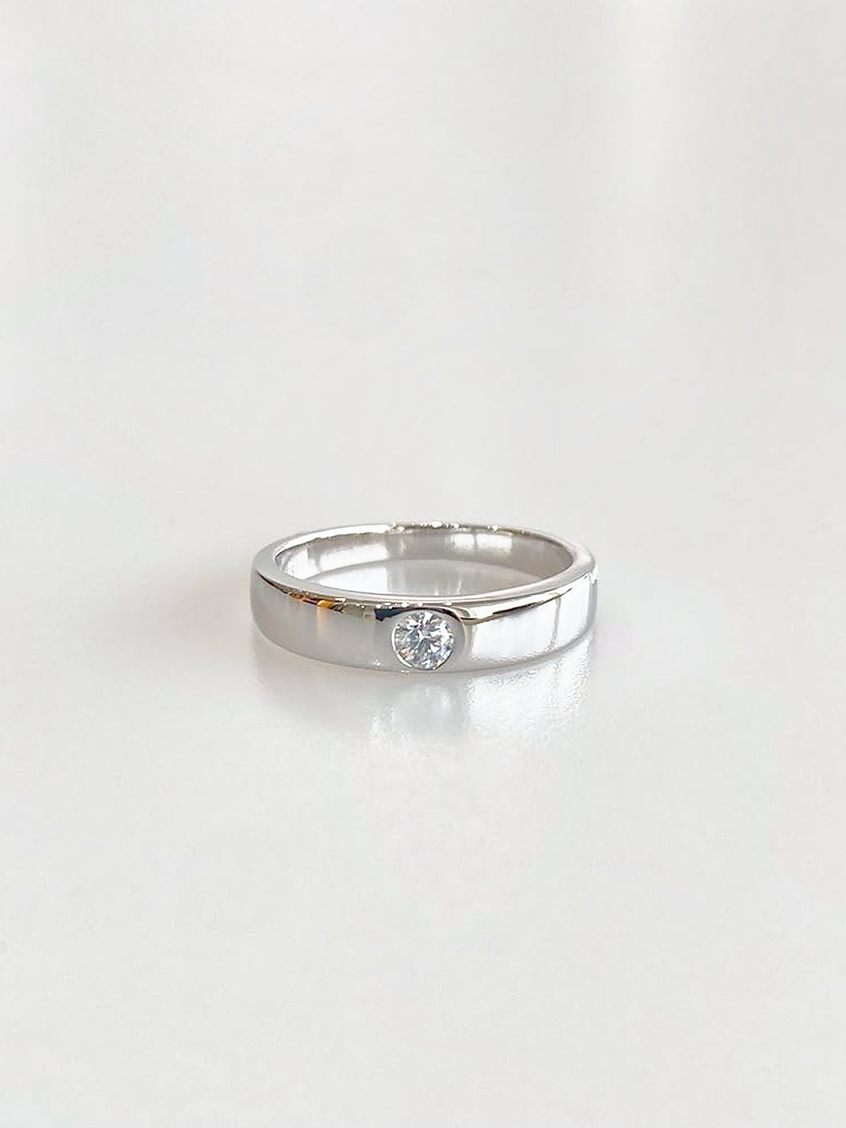 Solenne Moissanite Band Ring - front view