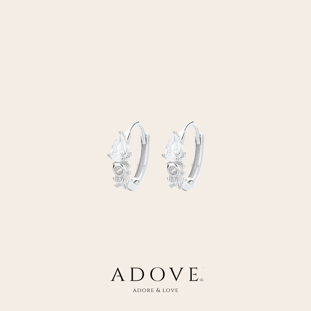 Tyan Marquise Huggie Earrings - front view