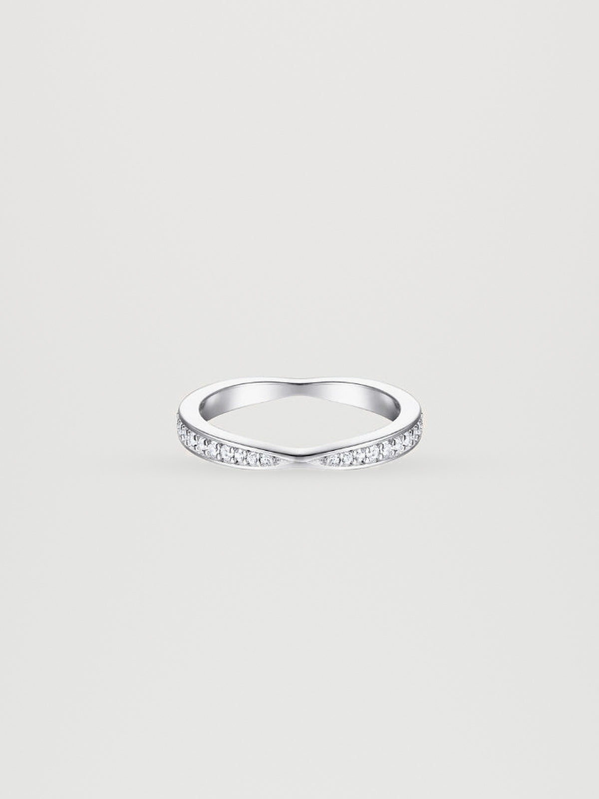 Zelda Knotted Pavé Ring - front view